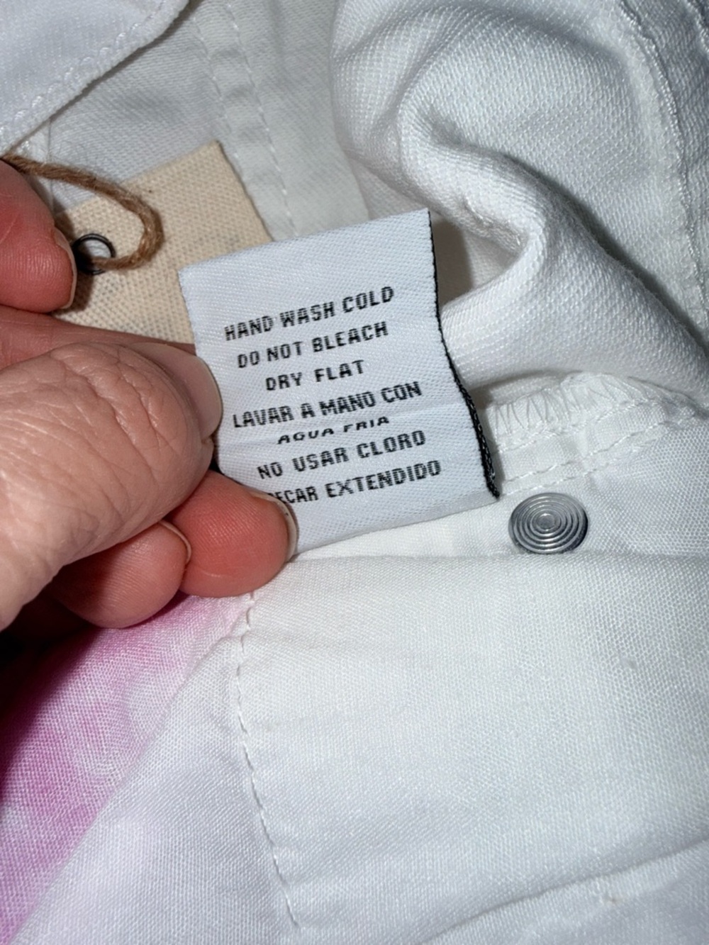 Easel White Cotton 5-Pocket Tie-Dyed Bermuda Shorts, M - Picture 7 of 9